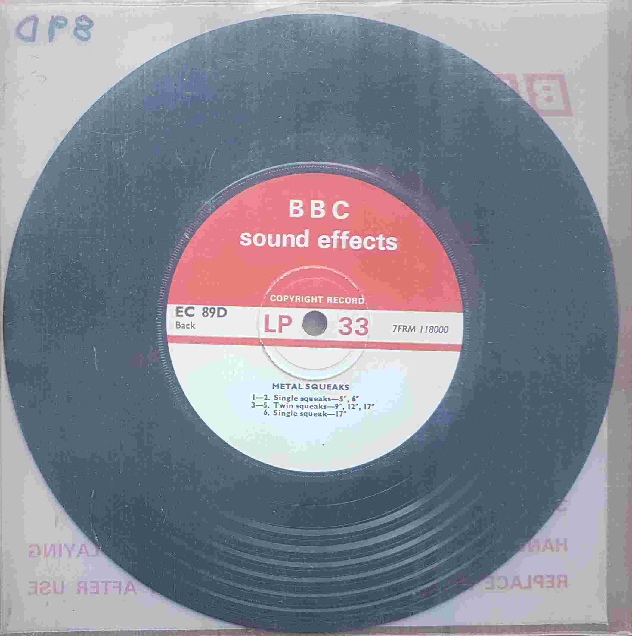 Picture of EC 89D Metal squeaks by artist Not registered from the BBC records and Tapes library